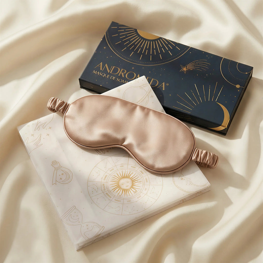 Masque de sommeil en pure soie de mûrier biologique Andromeda Paris