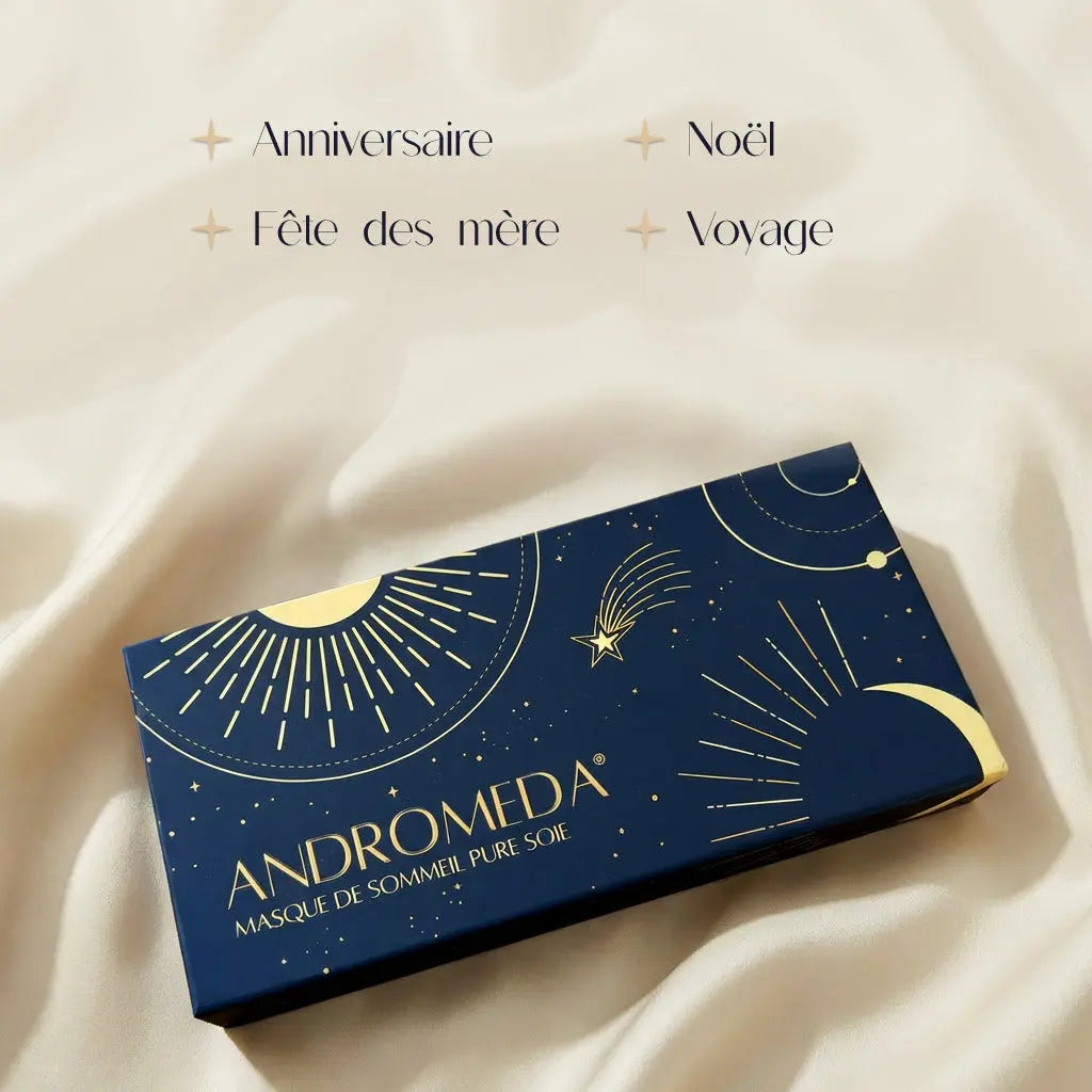 Masque de sommeil en pure soie de mûrier biologique Andromeda Paris